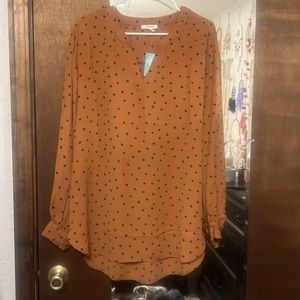 Brown v neck blouse
